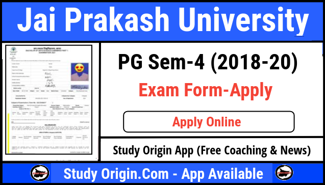JPU PG 4th Semster Exam Form 2023, Session 2018-20