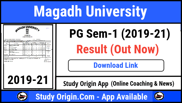 Magadh University PG 1st Semester Result 2023 Session 2019-21