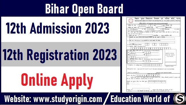 Bihar Open Board 12th Inter Admission 2023: Apply Online