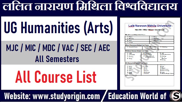 LNMU BA Arts Humanities Subject Course List