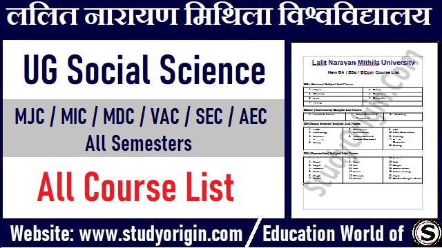 LNMU BA Arts Social Science Subject Course List