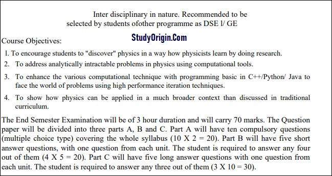 University MSc Physics 2nd Sem Syllabus Download Link