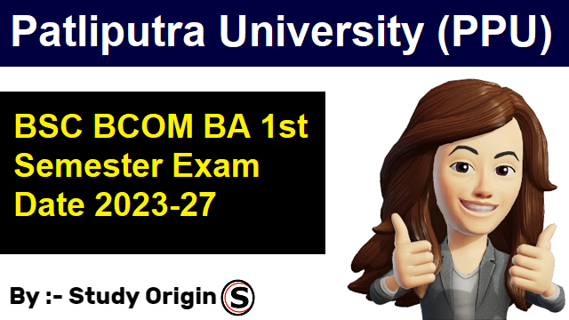 PPU UG 1st Semester Exam Date 2023-27