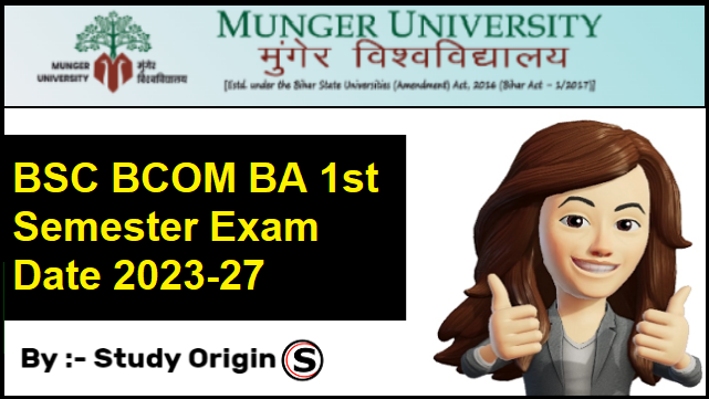 Munger University UG 1st Semester Exam 2023-27