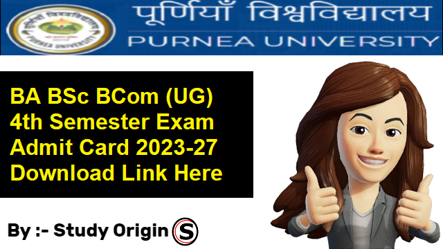 Purnea University Sem 4 Admit Card 2023-27