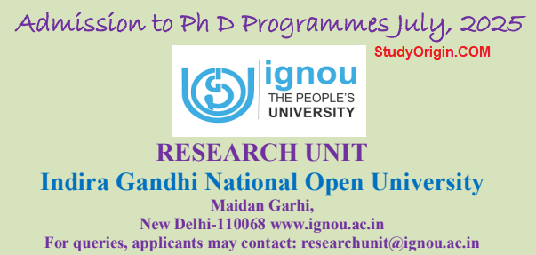 IGNOU PhD Admission 2025