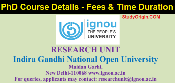IGNOU PhD Program Fees