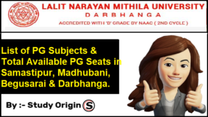 LNMU PG Subject List & Total Seat For MA MSc MCom Admission