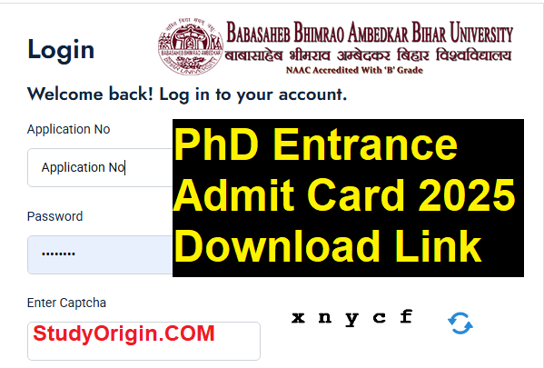 BRABU PhD Entrance Admit Card 2025