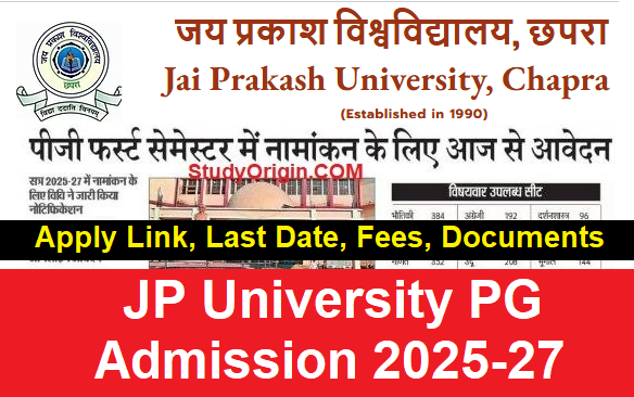 JP University PG Admission 2025-27