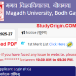 Magadh University PG Merit List 2025