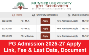 Munger University PG Admission 2025-27 Apply Link, Fee & Last Date