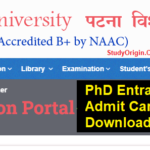 Patna university PhD Entrance Admit Card 2025