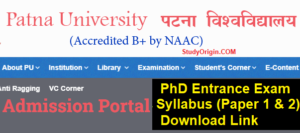 Patna university PhD Entrance Syllabus 2025