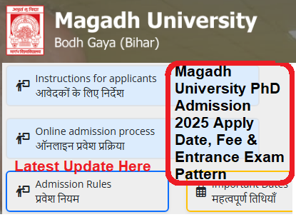 Magadh University PhD Admission 2025